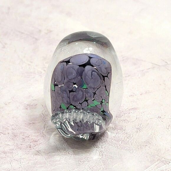 Vtg Purple - 2.5" - Art Glass Bird Figurine Paperweight  hand blown Decor - Picture 5 of 8